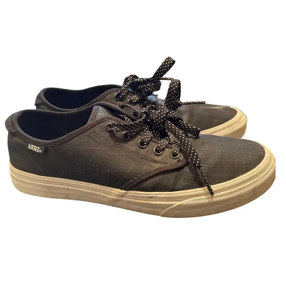 Vans Authentic Dark Gray with Black and White Polka Dot Laces Size 10